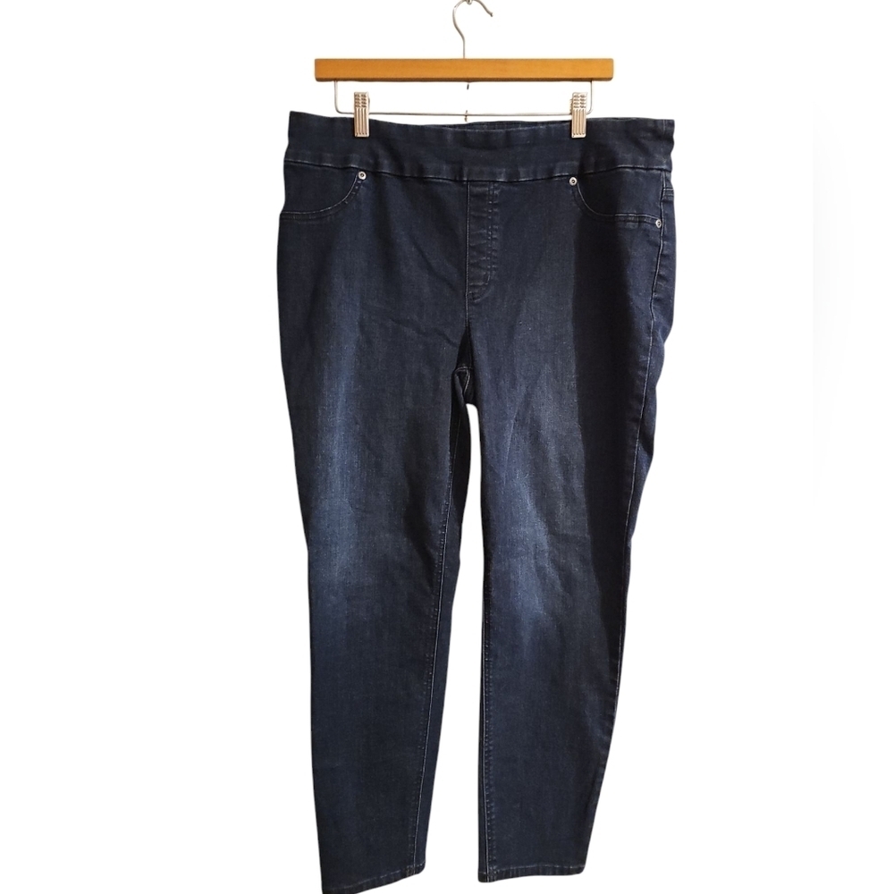 Chicos sz 2.5 perfect stretch soft jegging jeans dark wash sz 14 XL WJ174